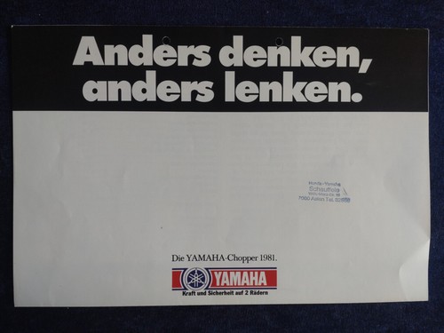 Yamaha chopper brochure 1981 - chopper,