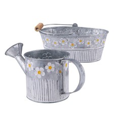  Retro Wrought Iron Flower Bucket Child Rustic Floral Planters Vintage