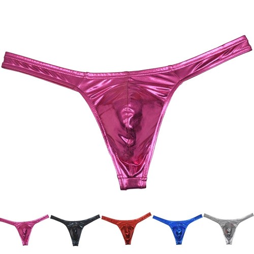 Men fake leather shiny swim - fake,