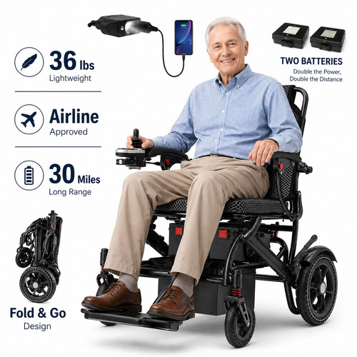 Foldable electric wheelchair - foldable,