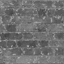 Black Charcoal Brick Wallpaper