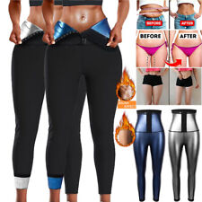 Women Sauna Suit Sweat Shorts Pants Thermo Waist Trainer Body Shaper Leggings UK