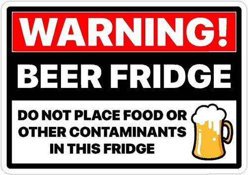 Warning beer fridge retro - warning,