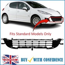 Peugeot 207 Front Bumper Lower Centre Grille Standard Models 2009-2012 UK Stock