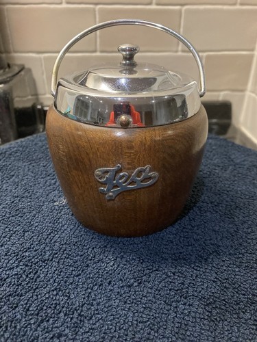 Vintage wood wooden tea caddy - wooden,
