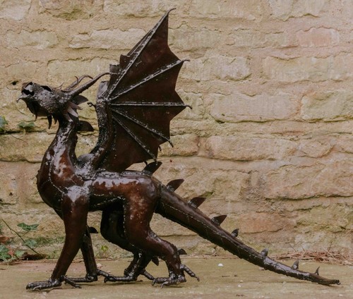 Metal dragon garden - dragon, ornament