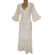 Ann Balon mother of bride outfit size M 12 14 wedding ivory lace dress Italy 2pc
