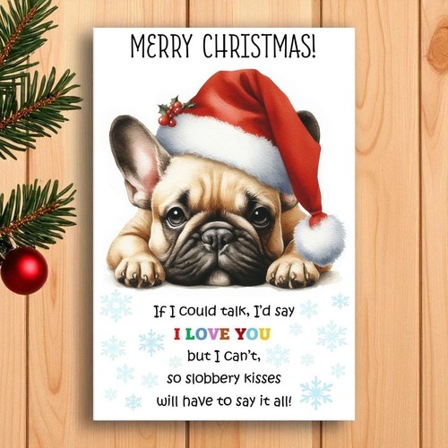 French bulldog christmas - christmas, card