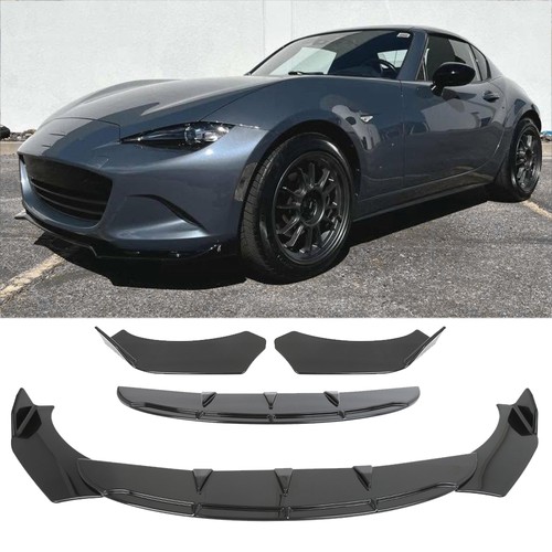 Gloss black front bumper lip - front,