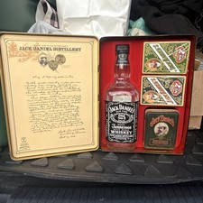 VINTAGE JACK DANIELS 1904 GOLD MEDAL WHISKY TIN WITH CONTENTS OLD No. 7