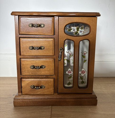 Vintage wooden jewelry armoire - wooden,