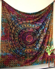 Indian Mandala Tapestry WallHanging Mandala Elephant Bed Throw Boho Cover