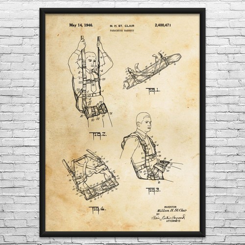 Parachute harness patent - parachute, wall