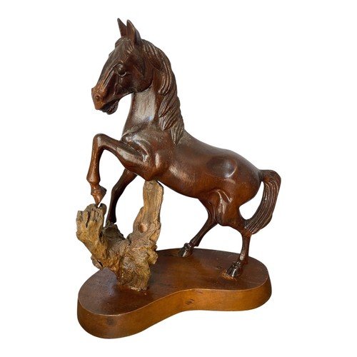Vintage carved wooden horse - vintage,
