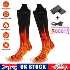 Washable Men Women Electric Heated Socks Winter Foot Warmer Rechargeable Battery