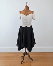 Vintage 80s Prom Dress Evening Party Cocktail Elegant Classy Chiffon - UK  10