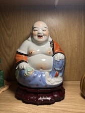 Antique, Chinese, porcelain, happy Buddha statue, 13x 8.5 X 17 High