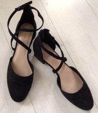 Womens Faux Suede Black Ankle