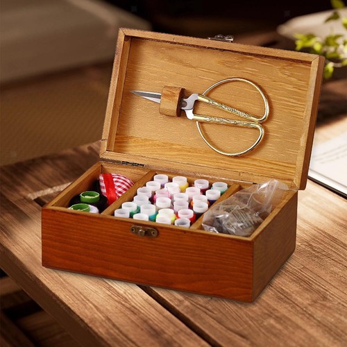 Wooden sewing box - wooden,
