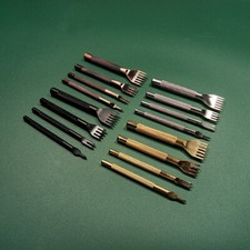 Leather Craft Hole Pricking Iron Punches Stitching Punch Diamond Chisel Tool Set