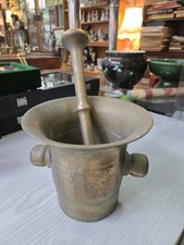  Italian Medicinal Herbal Bronze Mortar and Pestle Cc 1700s Heavy Antique 