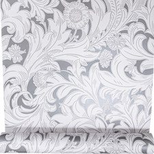 Charcoal White Grey Damask