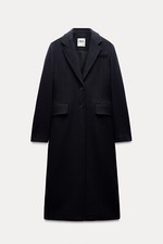 Zara Women's ZW COLLECTION NAVY BLUE FITTED COAT - MEDIUM - NEW NWT 2176/726