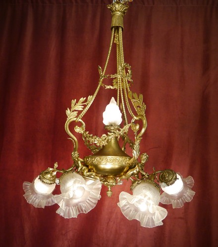 Antique art nouveau chandelier - antique,