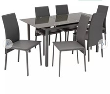 Argos glass dining table and 4 chairs extendable