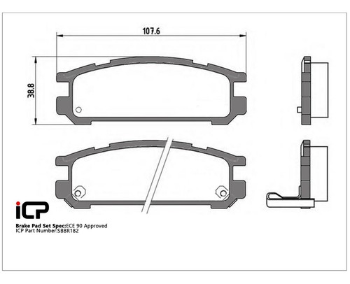 Icp rear brake - pads, fits