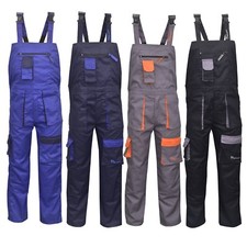Contrast Painters Work Wear Bib and Brace Overall Coverall Dungaress Heavy Duty