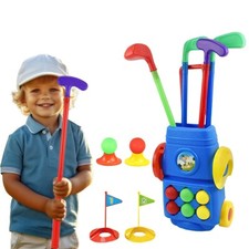 Kids Golf Set 26PCS Toy Golf Clubs Ball Cart Flags Holes Balls Golf Toy Set