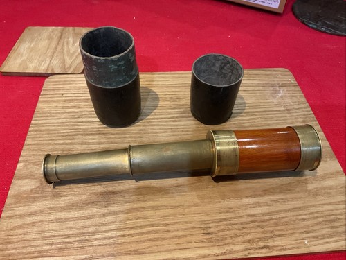 Antique small brass telescope - brass,
