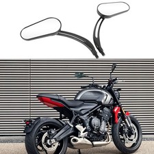 M8 & M10 Oval Black Motorcycle Rear Mirrors For Triumph Street / Speed Twin 900