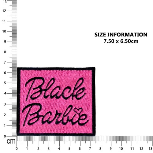 Black barbie logo iron - barbie, on