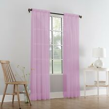 Pairs Of Sheer Slot Top Plain Voile Net Curtain Panels - Free Postage