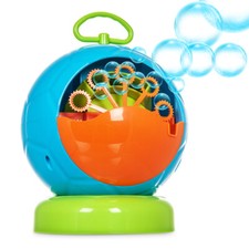 BUBBLE MACHINE MAKING BATTERY OPERATED PORTABLE INDOOR OUTDOOR TOY KID PORTABLE 