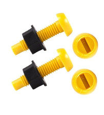 2 Vehicle Number Reg Plate Screws Bolts and Nuts Yellow Fitting Fixing Kit