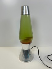 Rare Mathmos Astro Large Lava Lamp Brushed Silver Orange / Green Flow Retro 43cm