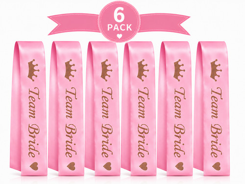Pack team bride sashes pink - bride,