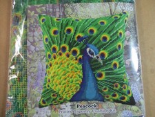 Brvsk Peacock Cushion Printed Tapestry Kit 15.75" x 15.75" Sealed