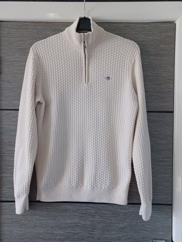 Mens gant cream popcorn weave - popcorn,