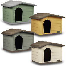 Plastic Dog House Pet Kennel Shelter for Small Medium Size Dogs Indoor Outdoor