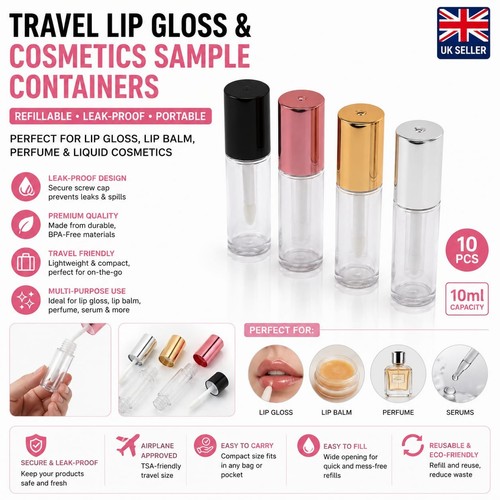 10pcs empty lip gloss tubes - lip,