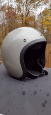 Vintage Bell R-T  Silver Motorcycle Helmet 1976 Toptex? 
