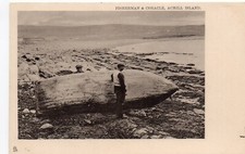 FISHERMAN & CORACLE ACHILL ISLAND CO. MAYO IRELAND R. TUCK "IRISH LIFE" POSTCARD