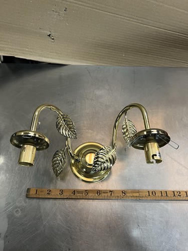 Vintage brass wall sconce - brass,
