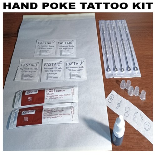 Stick poke tattoo - &,