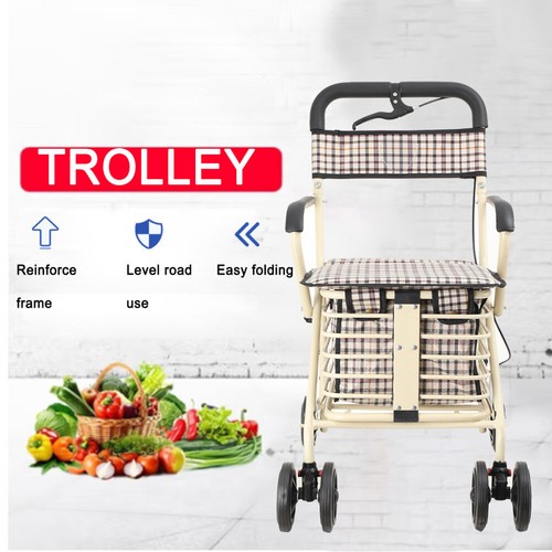 Shopping trolley with seat and - trolley,