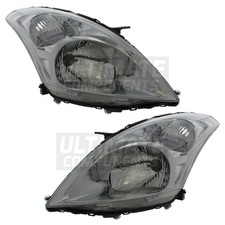 Headlights For Suzuki Swift 2010-2017 Chrome Inner Headlamps Drivers & Passenger